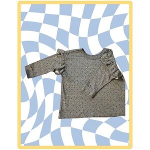 Current/Elliot French Terry top in Gray with black polka dots. Size 2 (M)